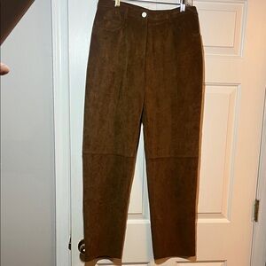 Theory Faux suede Brown Pants 4 small